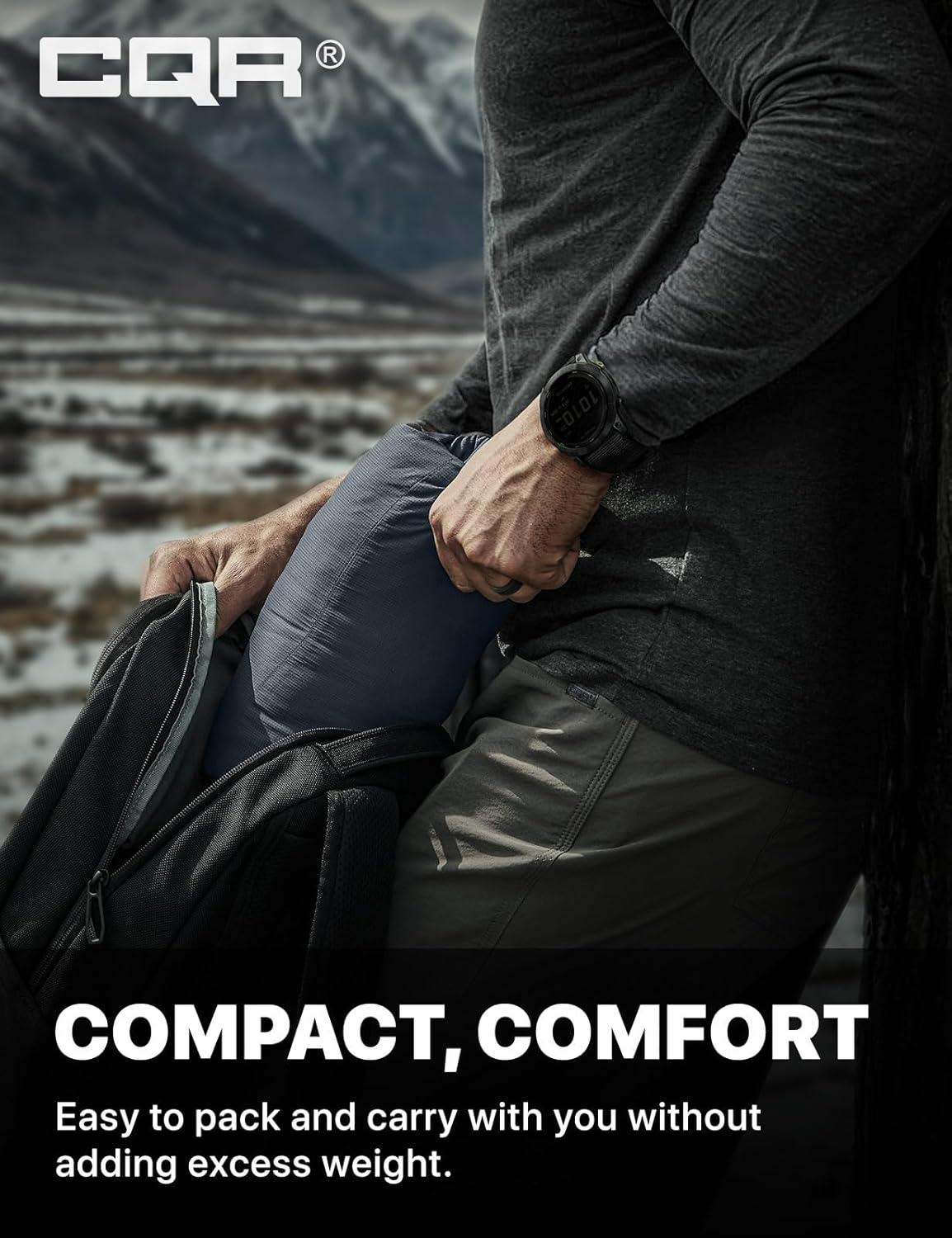 imageCQR Mens Lightweight Warm Insulated Jacket Windproof Water Resistant Winter Active Coat for Hiking Work Outdoor TacticalVeil Black Shadow Grey