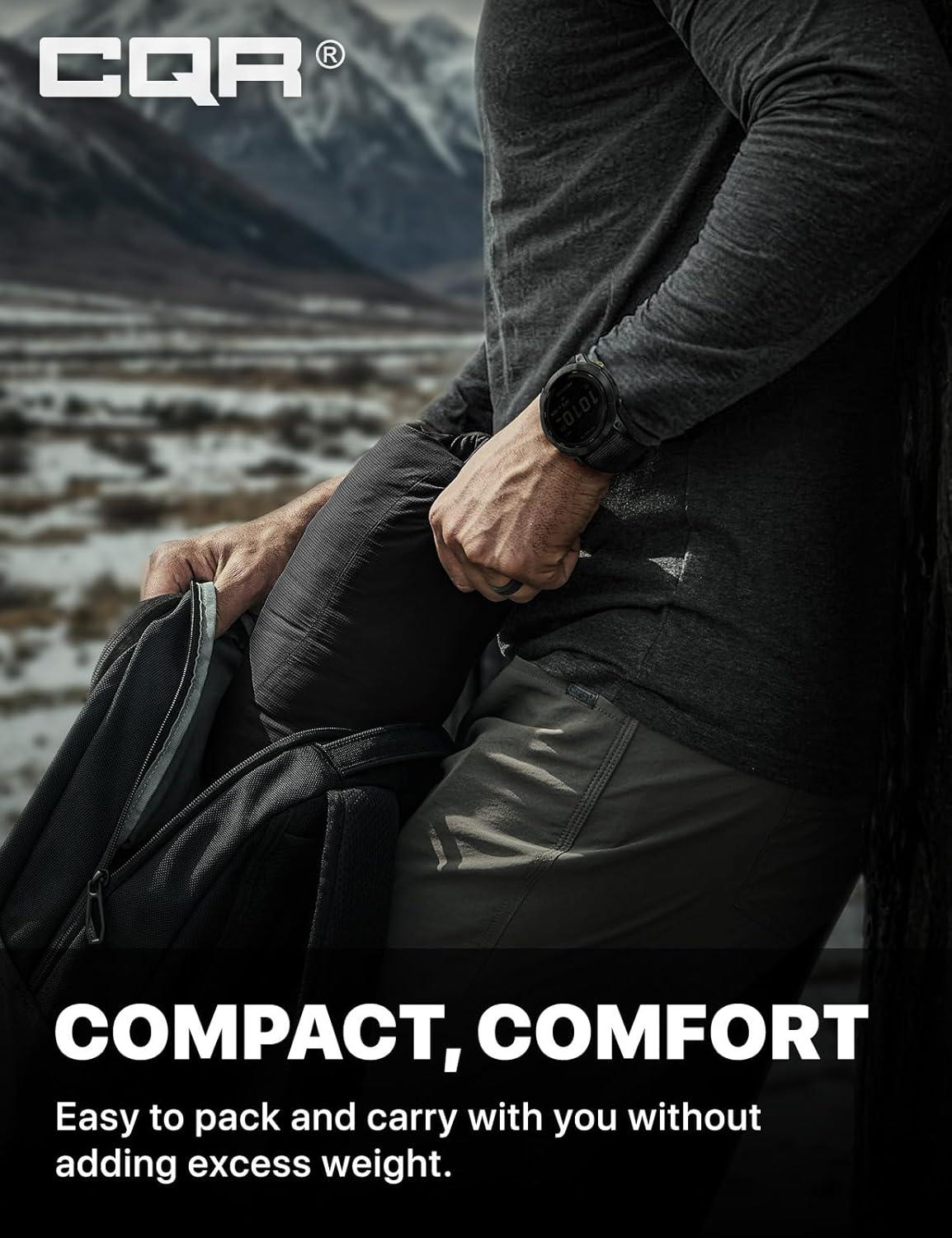 imageCQR Mens Lightweight Warm Insulated Jacket Windproof Water Resistant Winter Active Coat for Hiking Work Outdoor TacticalVeil Black