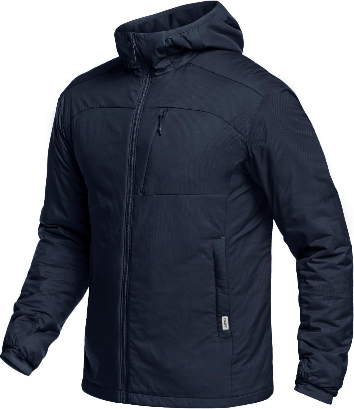 imageCQR Mens Lightweight Warm Insulated Jacket Windproof Water Resistant Winter Active Coat for Hiking Work Outdoor TacticalVeil Navy