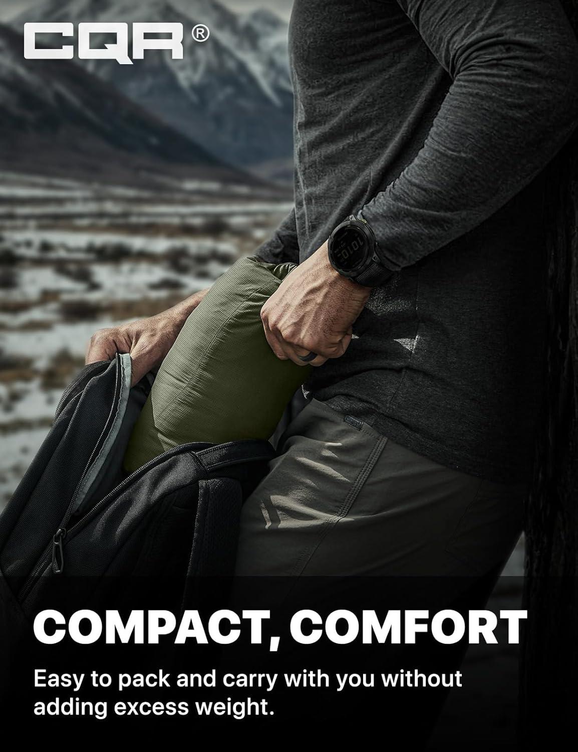 imageCQR Mens Lightweight Warm Insulated Jacket Windproof Water Resistant Winter Active Coat for Hiking Work Outdoor TacticalVeil Soil Green