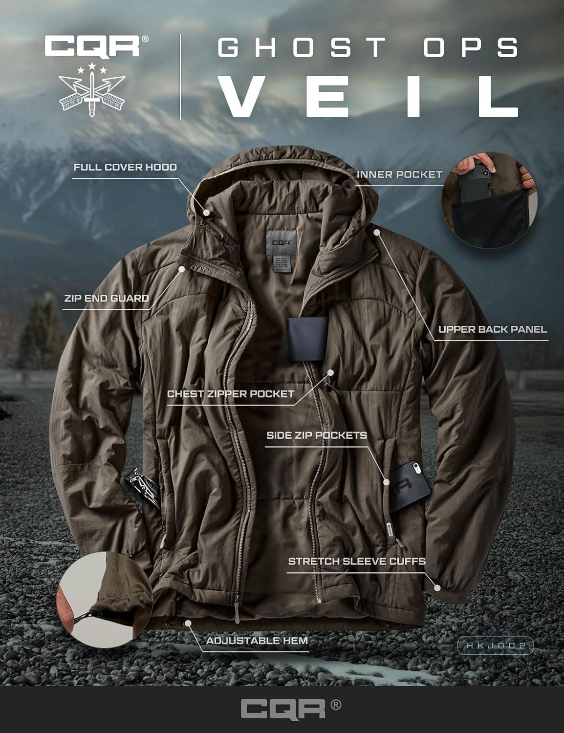 imageCQR Mens Lightweight Warm Insulated Jacket Windproof Water Resistant Winter Active Coat for Hiking Work Outdoor TacticalVeil Tundra