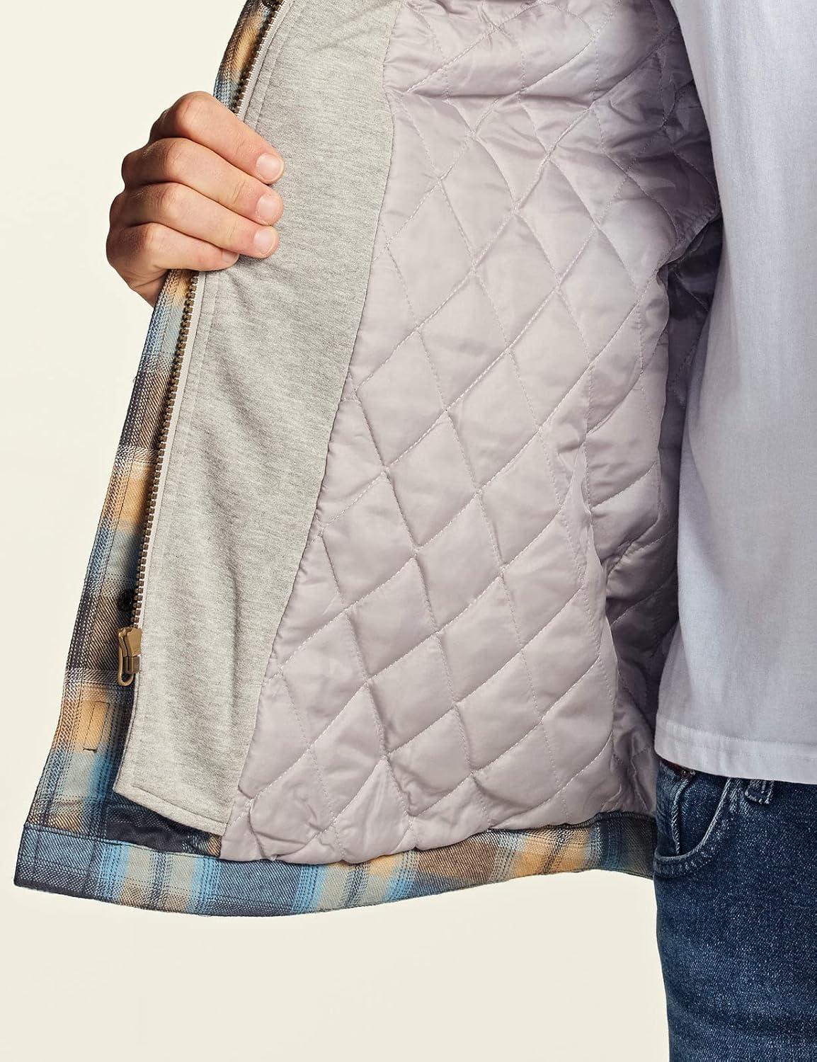 imageCQR Mens Flannel Shirt Jacket Long Sleeve Winter Warm Outdoor Casual Plaid Jacket Coat with PocketsHoodie Plaid Oceansand