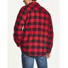 CQR Men’s Flannel Shirt Jacket Long Sleeve, Winter Warm Outdoor Casual Plaid Jacket Coat with Pockets(Sherpa Check Classic Red)