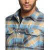 CQR Men’s Flannel Shirt Jacket Long Sleeve, Winter Warm Outdoor Casual Plaid Jacket Coat with Pockets(Sherpa Check Seashore)