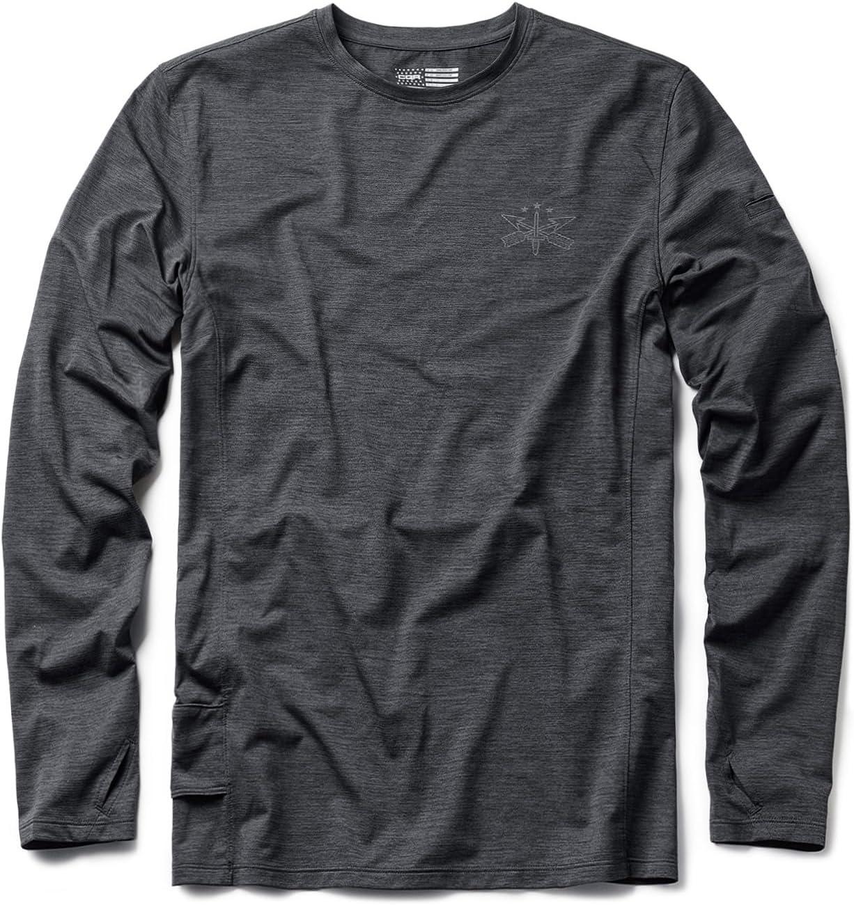 imageCQR Mens UPF 50 Sun Protection Long Sleeve Quick Dry Athletic Shirts Stretch Running Workout Hiking TShirtsNightfall Carbon Grey