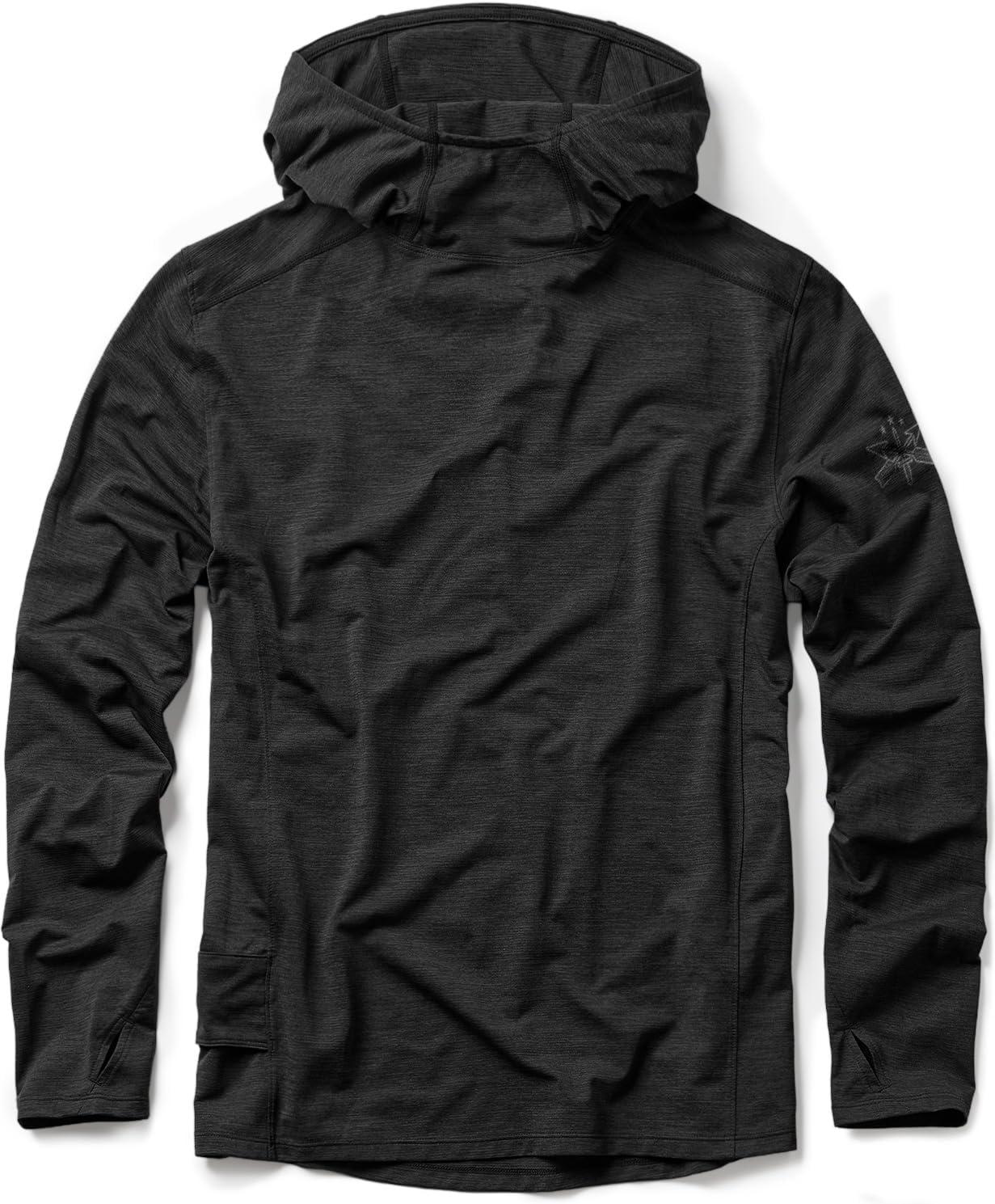 imageCQR Mens UPF 50 Sun Protection Long Sleeve Quick Dry Athletic Shirts Stretch Running Workout Hiking TShirtsNightfall Ex Black