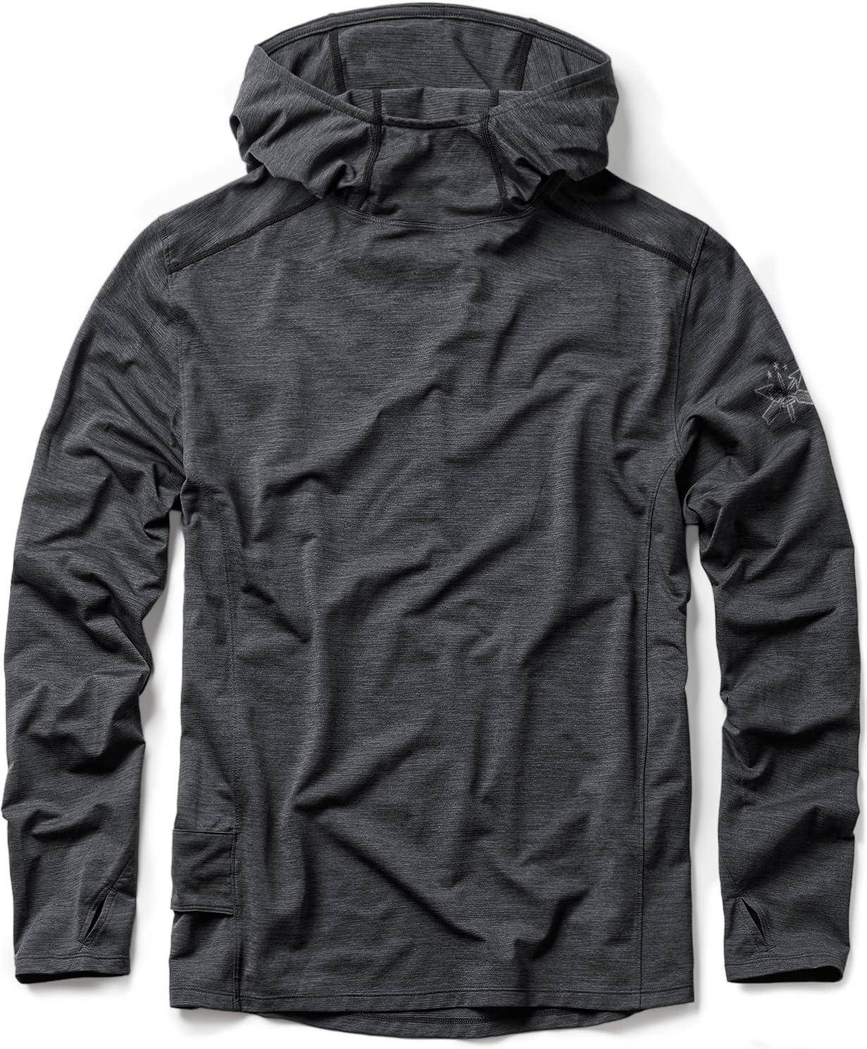 imageCQR Mens UPF 50 Sun Protection Long Sleeve Quick Dry Athletic Shirts Stretch Running Workout Hiking TShirtsNightfall Ex Carbon Grey