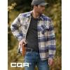CQR Men’s Flannel Shirt Jacket Long Sleeve, Winter Warm Outdoor Casual Plaid Jacket Coat with Pockets
