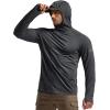 CQR Men’s UPF 50+ Sun Protection Long Sleeve Quick Dry Athletic Shirts, Stretch Running Workout Hiking T-Shirts(Nightfall Ex Carbon Grey)