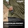 CQR Men’s UPF 50+ Sun Protection Long Sleeve Quick Dry Athletic Shirts, Stretch Running Workout Hiking T-Shirts(Nightfall Ex Soil Green)