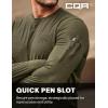 CQR Men’s UPF 50+ Sun Protection Long Sleeve Quick Dry Athletic Shirts, Stretch Running Workout Hiking T-Shirts(Nightfall Soil Green)