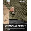 CQR Men’s UPF 50+ Sun Protection Long Sleeve Quick Dry Athletic Shirts, Stretch Running Workout Hiking T-Shirts(Nightfall Soil Green)