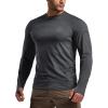 CQR Men’s UPF 50+ Sun Protection Long Sleeve Quick Dry Athletic Shirts, Stretch Running Workout Hiking T-Shirts(Nightfall Carbon Grey)