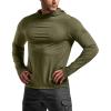 CQR Men’s UPF 50+ Sun Protection Long Sleeve Quick Dry Athletic Shirts, Stretch Running Workout Hiking T-Shirts(Nightfall Ex Soil Green)