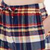 CQR Women’s 100% Cotton Flannel Plaid Pajama Pants, Brushed Soft Lounge & Sleepwear PJ Bottoms with Pockets(Flannel Pants Navy & Orange)