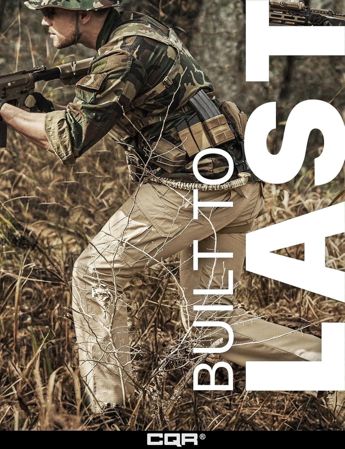 imageCQR Mens Tactical Pants Water Resistant Ripstop Cargo Pants Lightweight EDC Work Hiking Pants Outdoor ApparelRaider Khaki