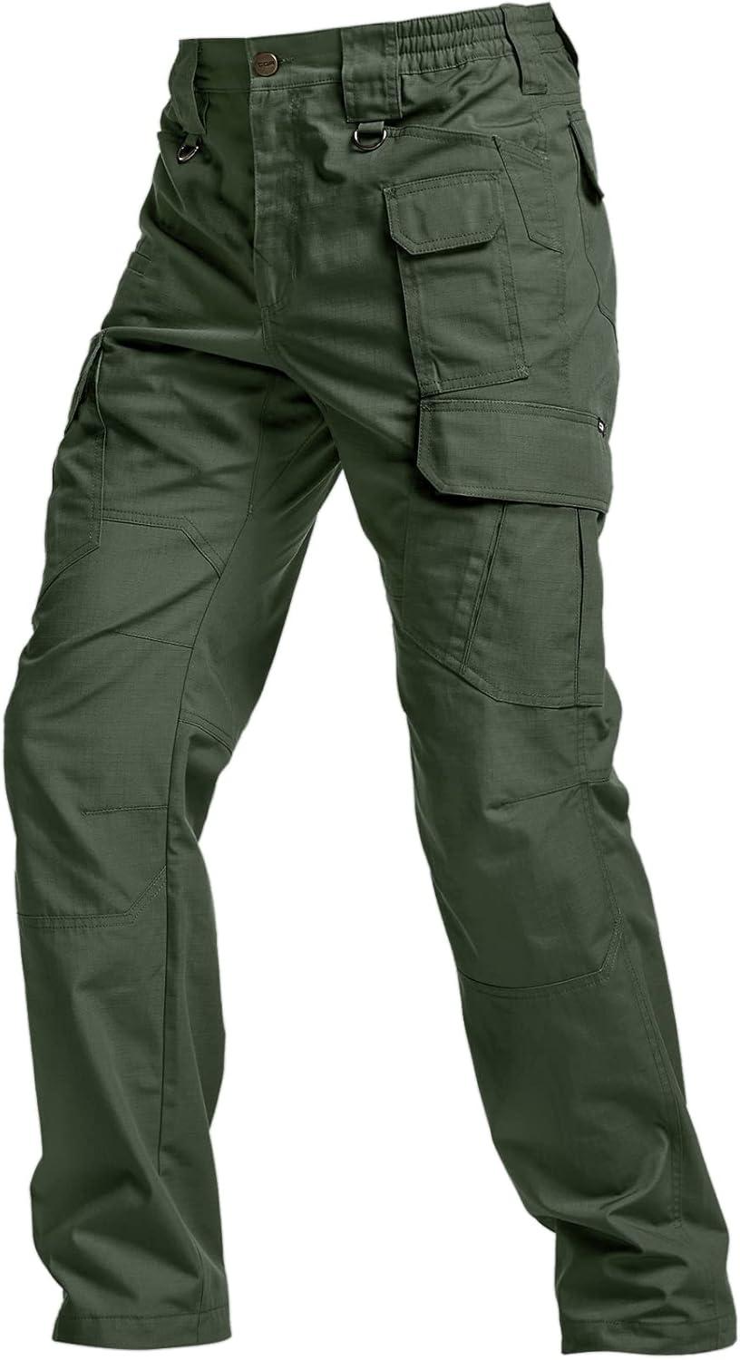 imageCQR Mens Tactical Pants Water Resistant Ripstop Cargo Pants Lightweight EDC Work Hiking Pants Outdoor ApparelRaider Mag Green Kelp