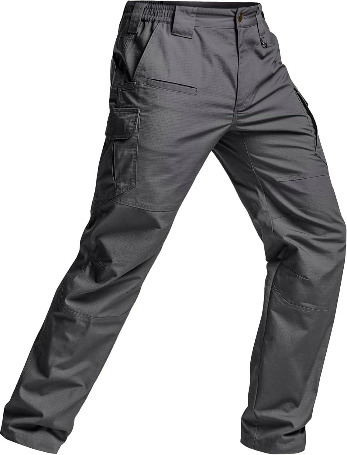 imageCQR Mens Tactical Pants Water Resistant Ripstop Cargo Pants Lightweight EDC Work Hiking Pants Outdoor ApparelRaider Mag Pocket Charcoal