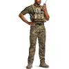 CQR Men’s Tactical Pants, Water Resistant Ripstop Cargo Pants, Lightweight EDC Work Hiking Pants, Outdoor Apparel(Duratex Mag Pocket Print Fractal Camo)