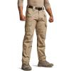CQR Men’s Tactical Pants, Water Resistant Ripstop Cargo Pants, Lightweight EDC Work Hiking Pants, Outdoor Apparel(Duratex Mag Pocket Khaki)