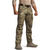 CQR Men’s Tactical Pants, Water Resistant Ripstop Cargo Pants, Lightweight EDC Work Hiking Pants, Outdoor Apparel(Duratex Mag Pocket Print Fractal Camo)
