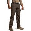 CQR Men’s Tactical Pants, Water Resistant Ripstop Cargo Pants, Lightweight EDC Work Hiking Pants, Outdoor Apparel(Raider Dark Brown)
