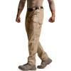 CQR Men’s Tactical Pants, Water Resistant Ripstop Cargo Pants, Lightweight EDC Work Hiking Pants, Outdoor Apparel(Raider Mag Pocket Khaki)