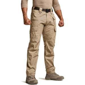 CQR Men’s Tactical Pants, Water Resistant Ripstop Cargo Pants, Lightweight EDC Work Hiking Pants, Outdoor Apparel(Duratex Mag Pocket Khaki)