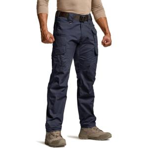 CQR Men’s Tactical Pants, Water Resistant Ripstop Cargo Pants, Lightweight EDC Work Hiking Pants, Outdoor Apparel(Duratex Mag Pocket Police Navy)