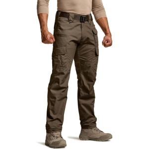 CQR Men’s Tactical Pants, Water Resistant Ripstop Cargo Pants, Lightweight EDC Work Hiking Pants, Outdoor Apparel(Duratex Mag Pocket Tundra)