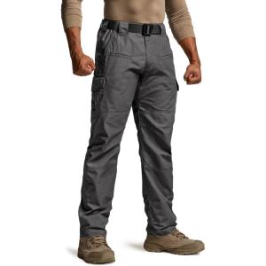 CQR Men’s Tactical Pants, Water Resistant Ripstop Cargo Pants, Lightweight EDC Work Hiking Pants, Outdoor Apparel(Raider Charcoal)