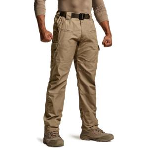 CQR Men’s Tactical Pants, Water Resistant Ripstop Cargo Pants, Lightweight EDC Work Hiking Pants, Outdoor Apparel(Raider Cougar)