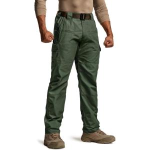 CQR Men’s Tactical Pants, Water Resistant Ripstop Cargo Pants, Lightweight EDC Work Hiking Pants, Outdoor Apparel(Raider Green Kelp)
