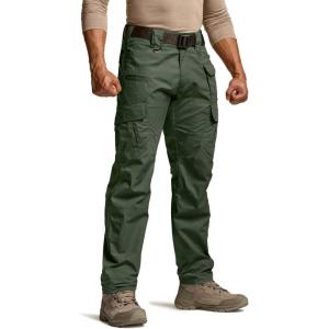 CQR Men’s Tactical Pants, Water Resistant Ripstop Cargo Pants, Lightweight EDC Work Hiking Pants, Outdoor Apparel(Raider Mag Green Kelp)