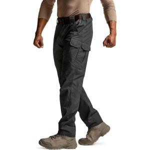 CQR Men’s Tactical Pants, Water Resistant Ripstop Cargo Pants, Lightweight EDC Work Hiking Pants, Outdoor Apparel(Raider Mag Pocket Black)
