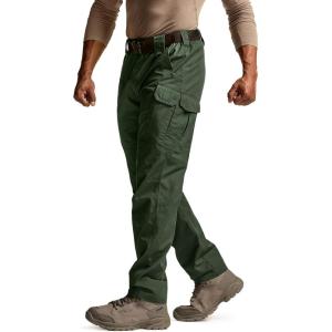 CQR Men’s Tactical Pants, Water Resistant Ripstop Cargo Pants, Lightweight EDC Work Hiking Pants, Outdoor Apparel(Raider Mag Pocket Green Kelp)