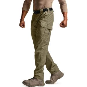 CQR Men’s Tactical Pants, Water Resistant Ripstop Cargo Pants, Lightweight EDC Work Hiking Pants, Outdoor Apparel(Raider Mag Pocket Soil Green)