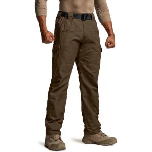 CQR Men’s Tactical Pants, Water Resistant Ripstop Cargo Pants, Lightweight EDC Work Hiking Pants, Outdoor Apparel(Raider Tundra)