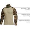 CQR Men’s Combat Shirt Tactical 1/4 Zip Long Sleeve Military BDU Shirts Camo EDC Top with Pockets(Raider Woodland)