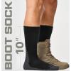 CQR 3 Pack Men and Women Wool Hiking Mid Calf Crew Socks, Moisture Wicking Breathable Outdoor Tactical Cushion boot Socks(Rex Arc 10in Black)