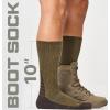 CQR 3 Pack Men and Women Wool Hiking Mid Calf Crew Socks, Moisture Wicking Breathable Outdoor Tactical Cushion boot Socks(Rex Arc 10in Coyote Brown)