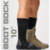 CQR 3 Pack Men and Women Wool Hiking Mid Calf Crew Socks, Moisture Wicking Breathable Outdoor Tactical Cushion boot Socks(Rex Boot 10in Black)