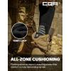 CQR 3 Pack Men and Women Wool Hiking Mid Calf Crew Socks, Moisture Wicking Breathable Outdoor Tactical Cushion boot Socks(Rex Boot 10in Black)