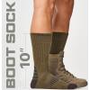 CQR 3 Pack Men and Women Wool Hiking Mid Calf Crew Socks, Moisture Wicking Breathable Outdoor Tactical Cushion boot Socks(Rex Boot 10in Coyote Brown)