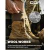 CQR 3 Pack Men and Women Wool Hiking Mid Calf Crew Socks, Moisture Wicking Breathable Outdoor Tactical Cushion boot Socks(Rex Boot 10in Coyote Brown)