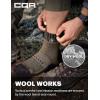 CQR 3 Pack Men and Women Wool Hiking Mid Calf Crew Socks, Moisture Wicking Breathable Outdoor Tactical Cushion boot Socks(Rex Tac 8.5in Black/Soil Green/Coyote Brown)