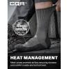 CQR 3 Pack Men and Women Wool Hiking Mid Calf Crew Socks, Moisture Wicking Breathable Outdoor Tactical Cushion boot Socks(Rex Tac 8.5in Light Grey)
