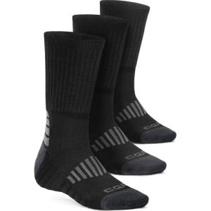 CQR 3 Pack Men and Women Wool Hiking Mid Calf Crew Socks, Moisture Wicking Breathable Outdoor Tactical Cushion boot Socks(Rex Boot 10in Black)