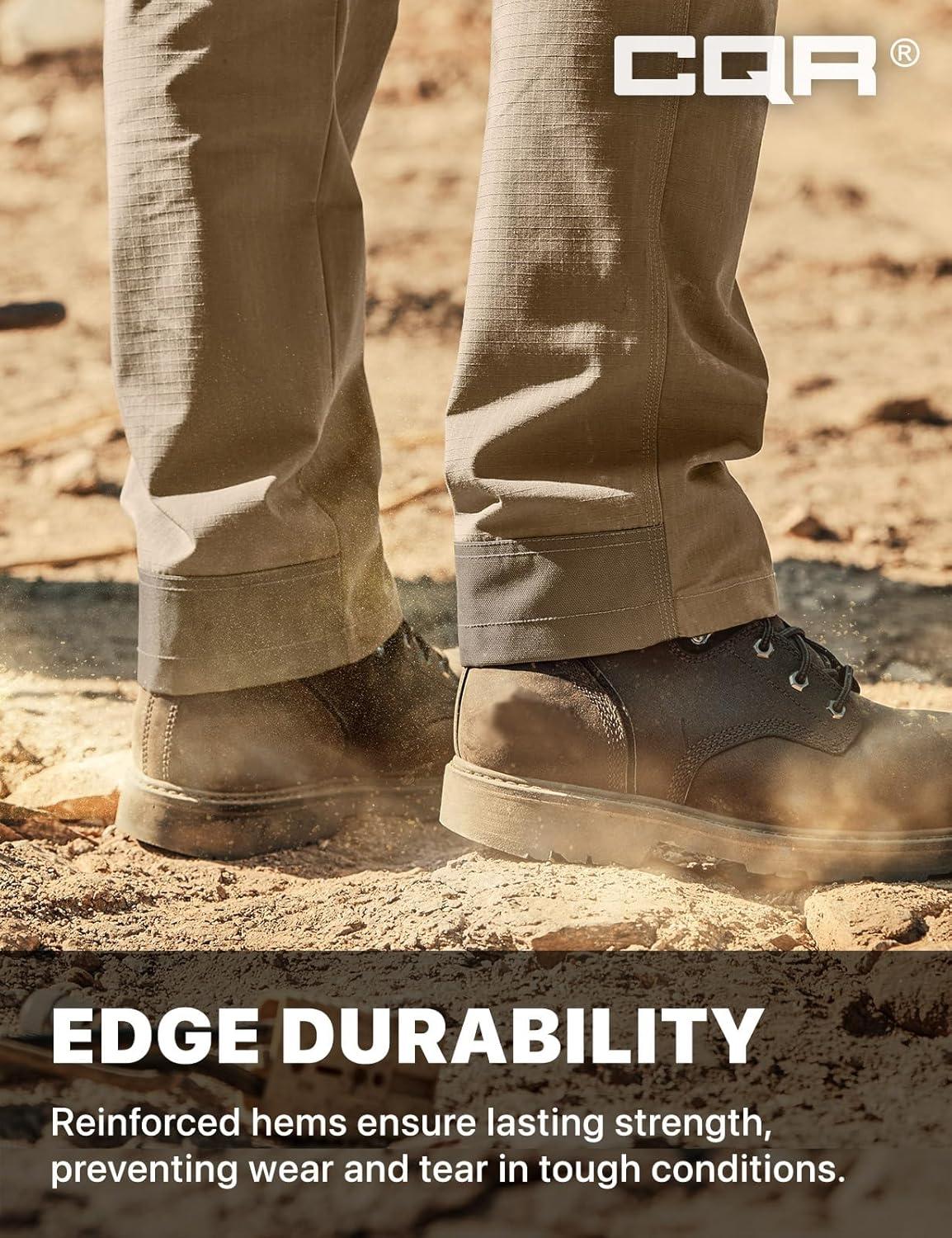 imageCQR Mens Quick Dry Work Pants Water Resistant Outdoor Tactical Pants Lightweight Stretch Cargo Hiking PantsFrontline Cougar