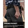 CQR Men’s Quick Dry Work Pants, Water Resistant Outdoor Tactical Pants, Lightweight Stretch Cargo Hiking Pants(Duratex Pants Black)
